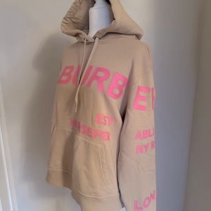 Women’s Burberry Horseferry Hoodie Medium Tan Pink